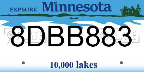 8DBB883 Minnesota License Plate