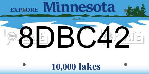 8DBC42 Minnesota License Plate
