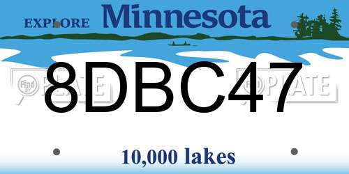 8DBC47 Minnesota License Plate