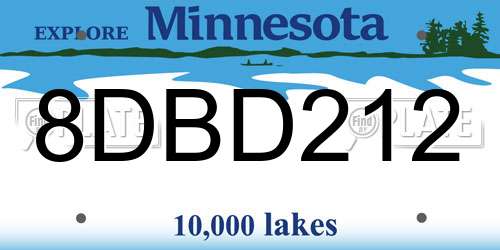 8DBD212 Minnesota License Plate