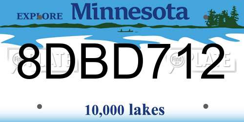 8DBD712 Minnesota License Plate