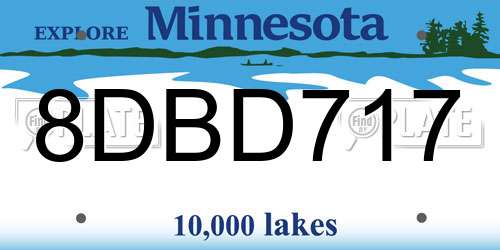 8DBD717 Minnesota License Plate