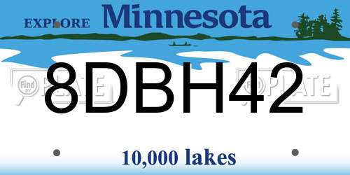 8DBH42 Minnesota License Plate