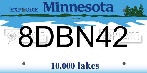 8DBN42 Minnesota License Plate