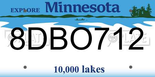 8DBO712 Minnesota License Plate