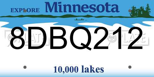 8DBQ212 Minnesota License Plate