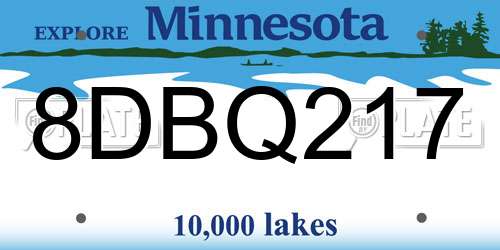 8DBQ217 Minnesota License Plate