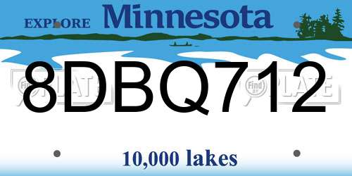 8DBQ712 Minnesota License Plate