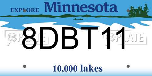 8DBT11 Minnesota License Plate