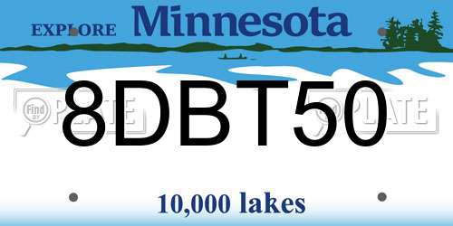 8DBT50 Minnesota License Plate