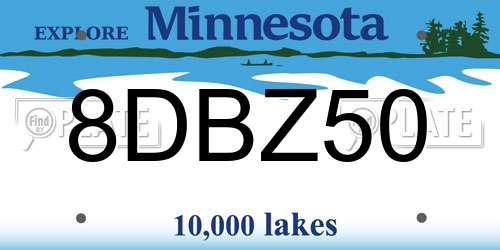 8DBZ50 Minnesota License Plate
