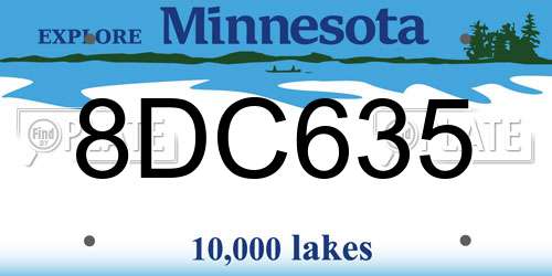 8DC635 Minnesota License Plate