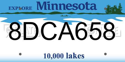 8DCA658 Minnesota License Plate