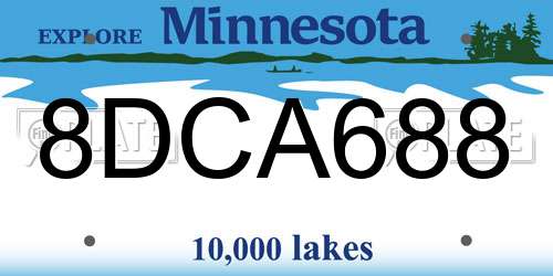 8DCA688 Minnesota License Plate