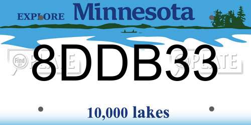 8DDB33 Minnesota License Plate