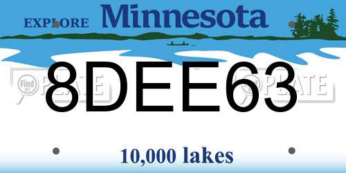 8DEE63 Minnesota License Plate