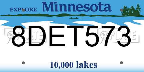 8DET573 Minnesota License Plate