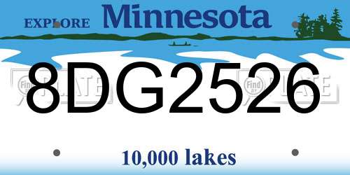 8DG2526 Minnesota License Plate