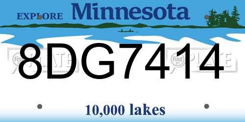 8DG7414 Minnesota License Plate