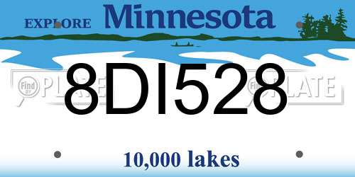 8DI528 Minnesota License Plate