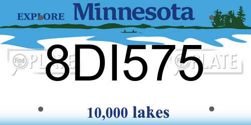 8DI575 Minnesota License Plate