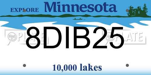 8DIB25 Minnesota License Plate