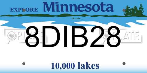 8DIB28 Minnesota License Plate