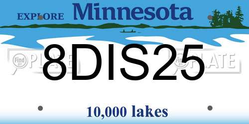8DIS25 Minnesota License Plate
