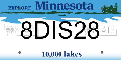 8DIS28 Minnesota License Plate