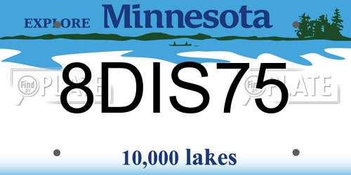 8DIS75 Minnesota License Plate
