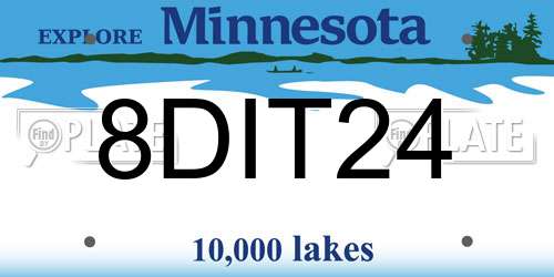 8DIT24 Minnesota License Plate
