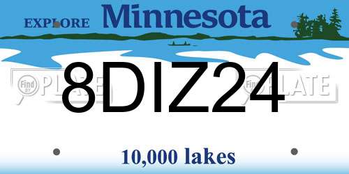 8DIZ24 Minnesota License Plate
