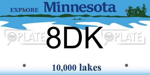 8DK Minnesota License Plate