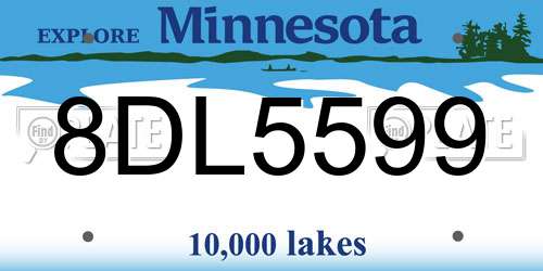 8DL5599 Minnesota License Plate
