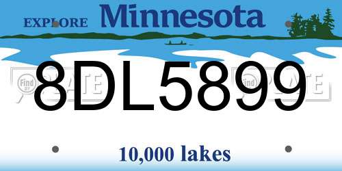 8DL5899 Minnesota License Plate