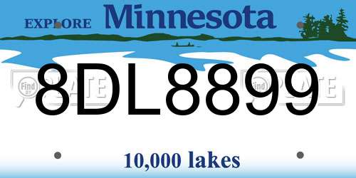 8DL8899 Minnesota License Plate