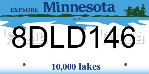8DLD146 Minnesota License Plate