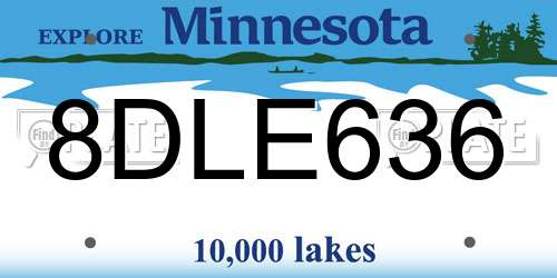 8DLE636 Minnesota License Plate