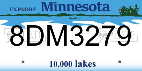 8DM3279 Minnesota License Plate