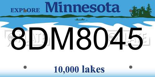 8DM8045 Minnesota License Plate