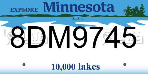 8DM9745 Minnesota License Plate