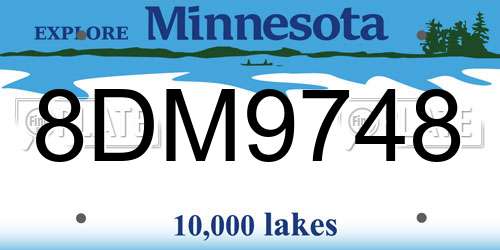 8DM9748 Minnesota License Plate