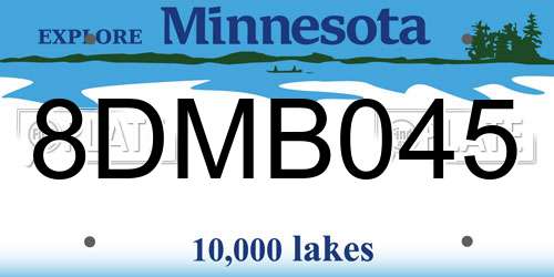 8DMB045 Minnesota License Plate