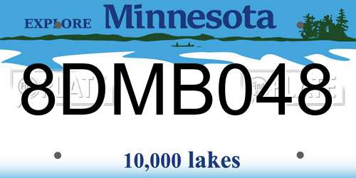 8DMB048 Minnesota License Plate