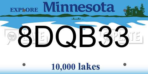 8DQB33 Minnesota License Plate