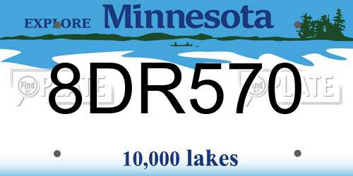 8DR570 Minnesota License Plate
