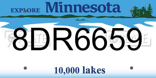 8DR6659 Minnesota License Plate