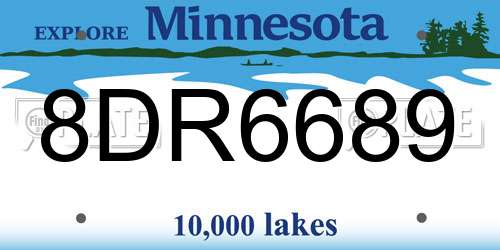 8DR6689 Minnesota License Plate