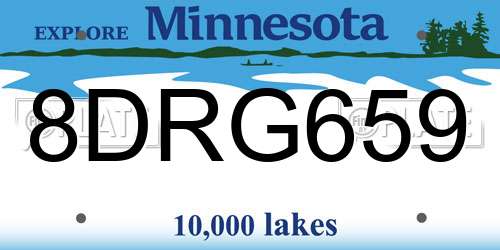 8DRG659 Minnesota License Plate