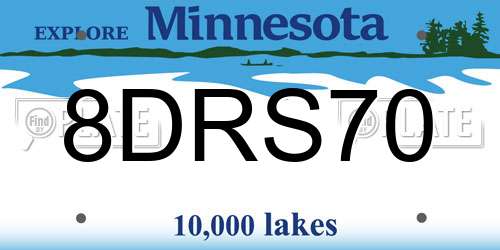 8DRS70 Minnesota License Plate